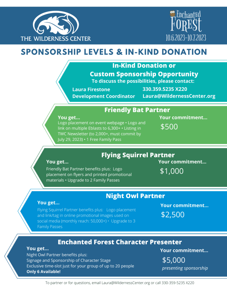 Enchanted Forest Sponsorship Opportunities 2023